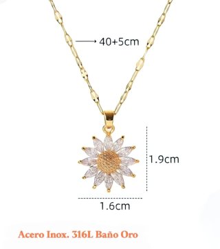 Collar Girasol Circonitas.