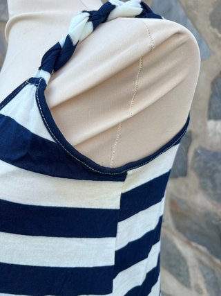 Camiseta tirantes Sense rayas azul y blanco