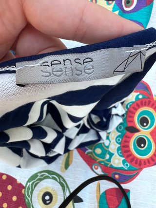 Camiseta tirantes Sense rayas azul y blanco