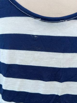 Camiseta tirantes Sense rayas azul y blanco