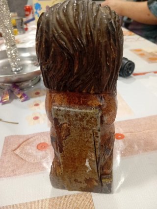 Figura león madera tallada antigua