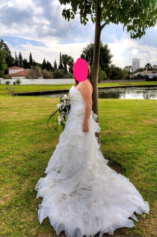 Vestido de Novia con Cola Volantes