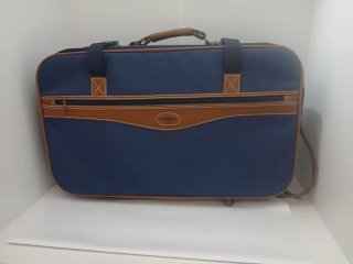 Maleta Vintage Stanton con Ruedas Azul/Marrón