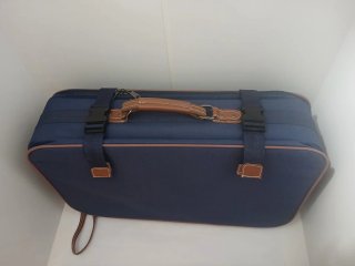 Maleta Vintage Stanton con Ruedas Azul/Marrón
