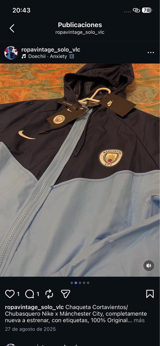 Chaqueta Nike Manchester City Talla S