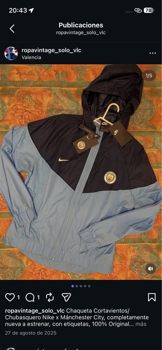 Chaqueta Nike Manchester City Talla S