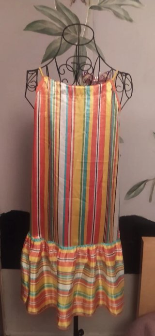 Vestido de raso multicolor