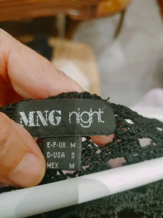 Cárdigan Mango Crochet Negro Talla M