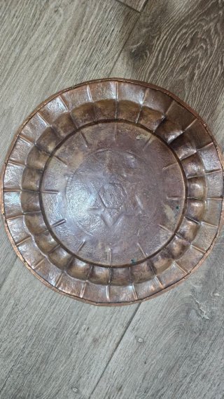Bandeja de cobre decorada 35cm