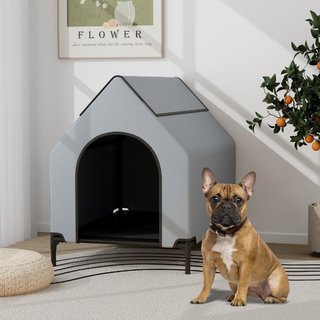Casa elevada para perros con ventanas ventiladas,