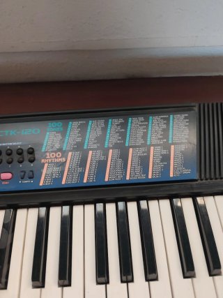 Teclado Casio con soporte y libro