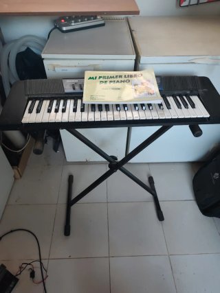 Teclado Casio con soporte y libro