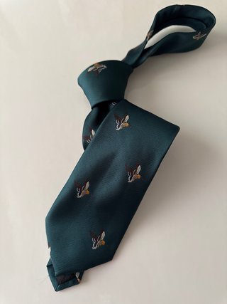 Corbata de seda con estampado de aves