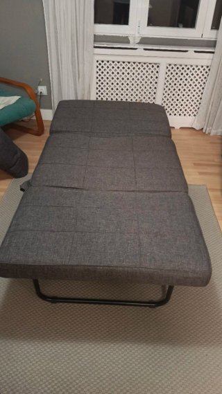 Divano letto grigio in tessuto