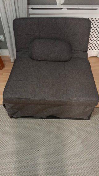 Divano letto grigio in tessuto