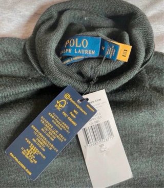 Jersey Polo Ralph Lauren cuello alto verde Talla M