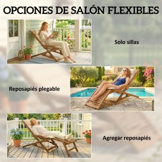 Tumbona/Silla Plegable Madera y Tela
