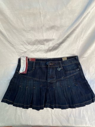 Libellula Rossa Gonna Jeans Plissettata Nuova