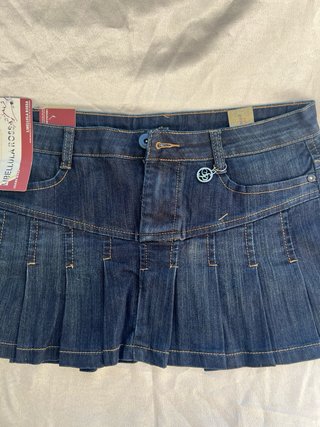 Libellula Rossa Gonna Jeans Plissettata Nuova