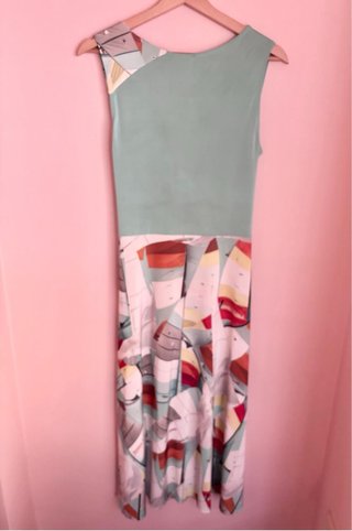 Vestido Bimba y Lola Midi M Turquesa Estampado