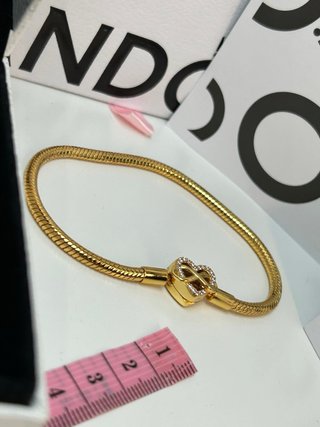 Pulsera Pandora dorada Corazón Infinito 19cm