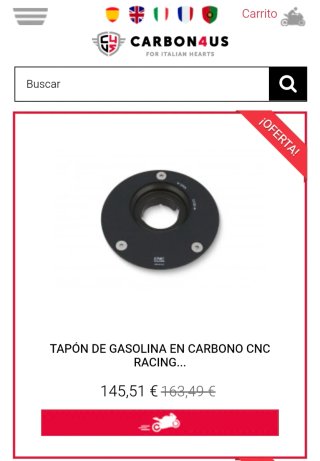 Tapón depósito combustible Ducati Carbono