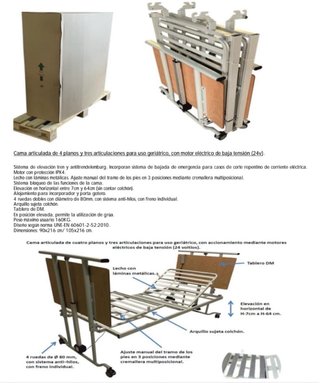 Cama geriátrica articulada eléctrica - Como nueva