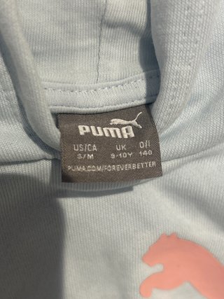Sudadera corta Puma niña azul claro