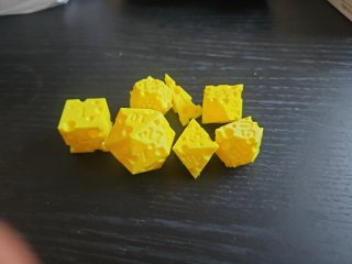 Dados 3D con diseño de queso