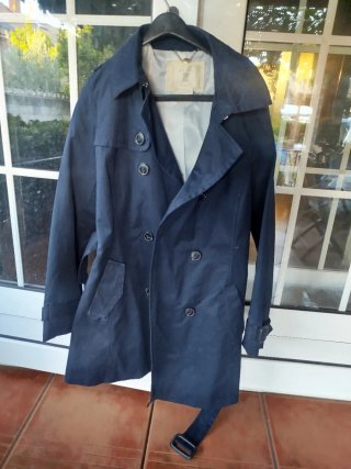 Gabardina azul talla S