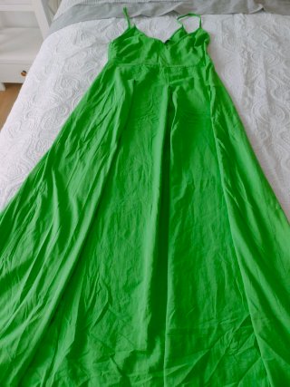 Vestido largo verde Zara Talla M