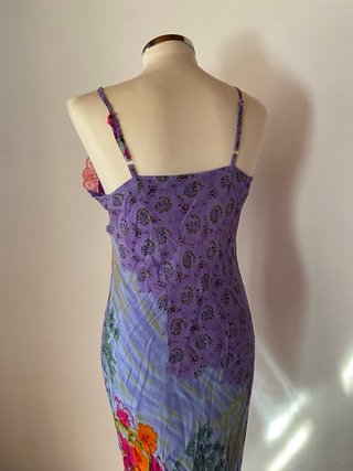 Vestido Morado Fairycore Floral Encaje