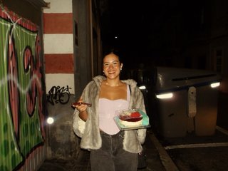Abrigo pelo gris púrpura Talla M-L