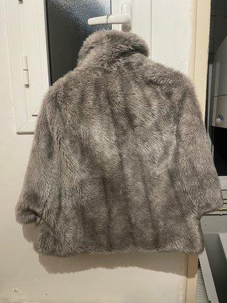 Abrigo pelo gris púrpura Talla M-L