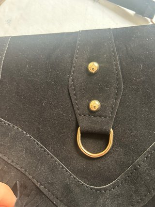Bolso negro flecos terciopelo