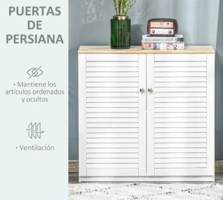 Aparador blanco 2 puertas diseño persiana