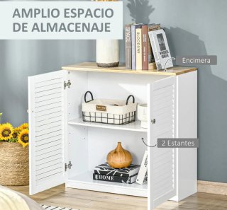 Aparador blanco 2 puertas diseño persiana