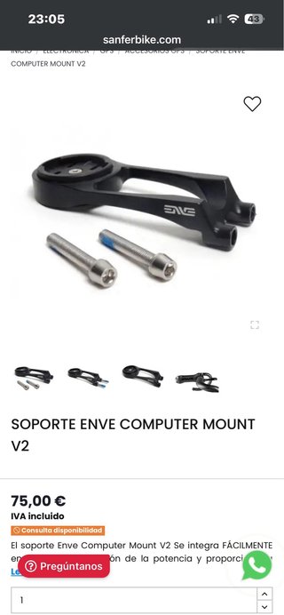 Soporte Enve para Ciclocomputador