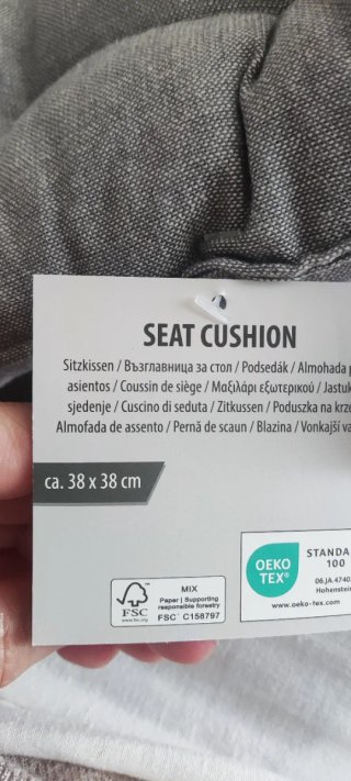 2 Cojines Asiento Gris 38x38 100% algodón NUEVOS