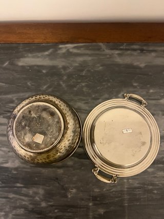 Lotto 2 oggetti vintage silver plated