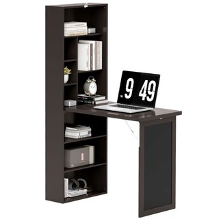 Escritorio Moderno Plegable con Librería y Pizarra