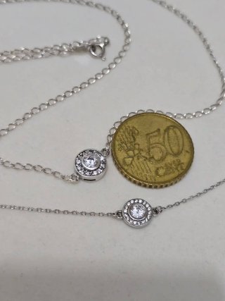 Conjunto Plata 925 Ley Collar y Pulsera