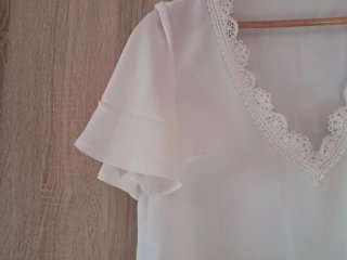 Blusa blanca encaje talla XS