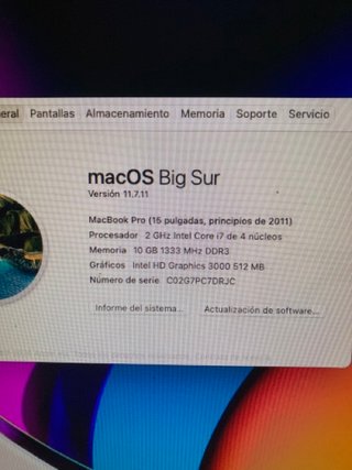 MacBook Pro 15" 2011 *LEER BIEN*