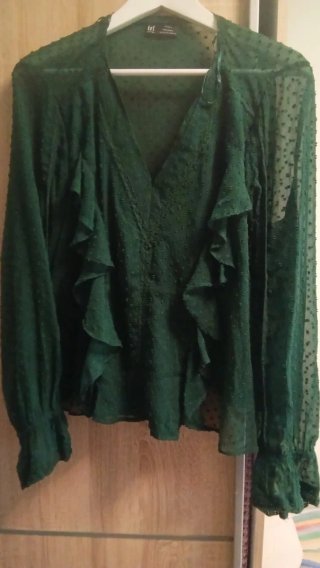 Blusa Zara TRF Verde Talla XL