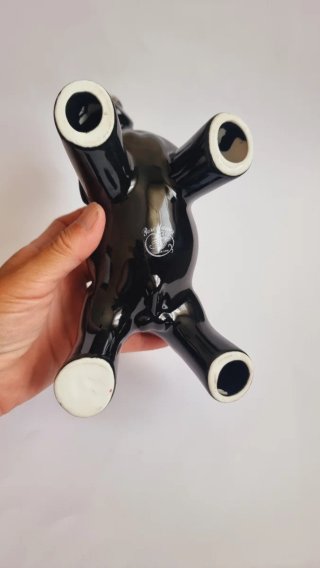 Caballo Porcelana Jango Vintage Negro Dorado
