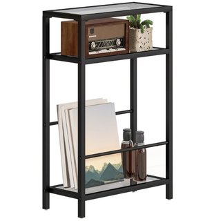 Mesa de Salón Compacta de 3 Niveles en Vidrio y Ac