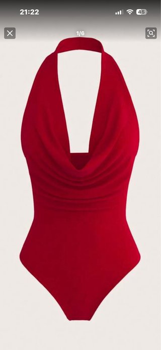 Body rojo halter para mujer