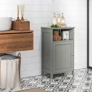 Armario de baño de madera con puerta simple y esta