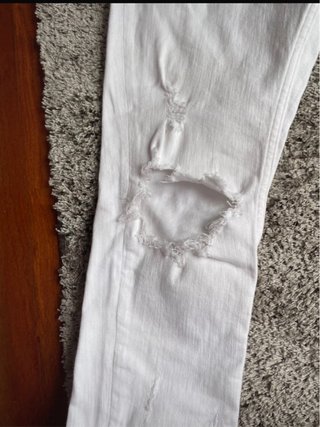 Pantalón vaquero blanco Zara slim Roto T38